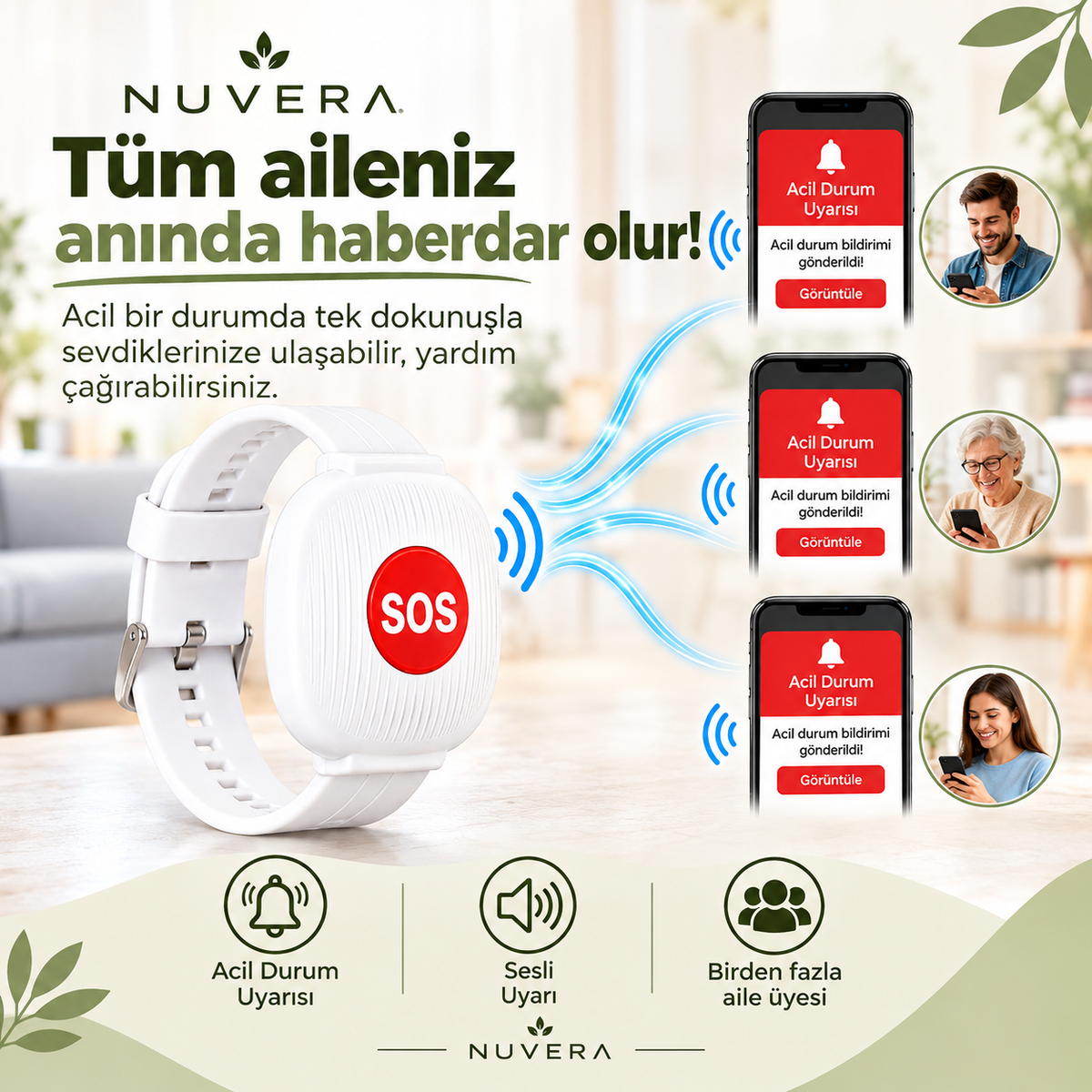 NUVERA® – Acil Durum SOS Bilekliği