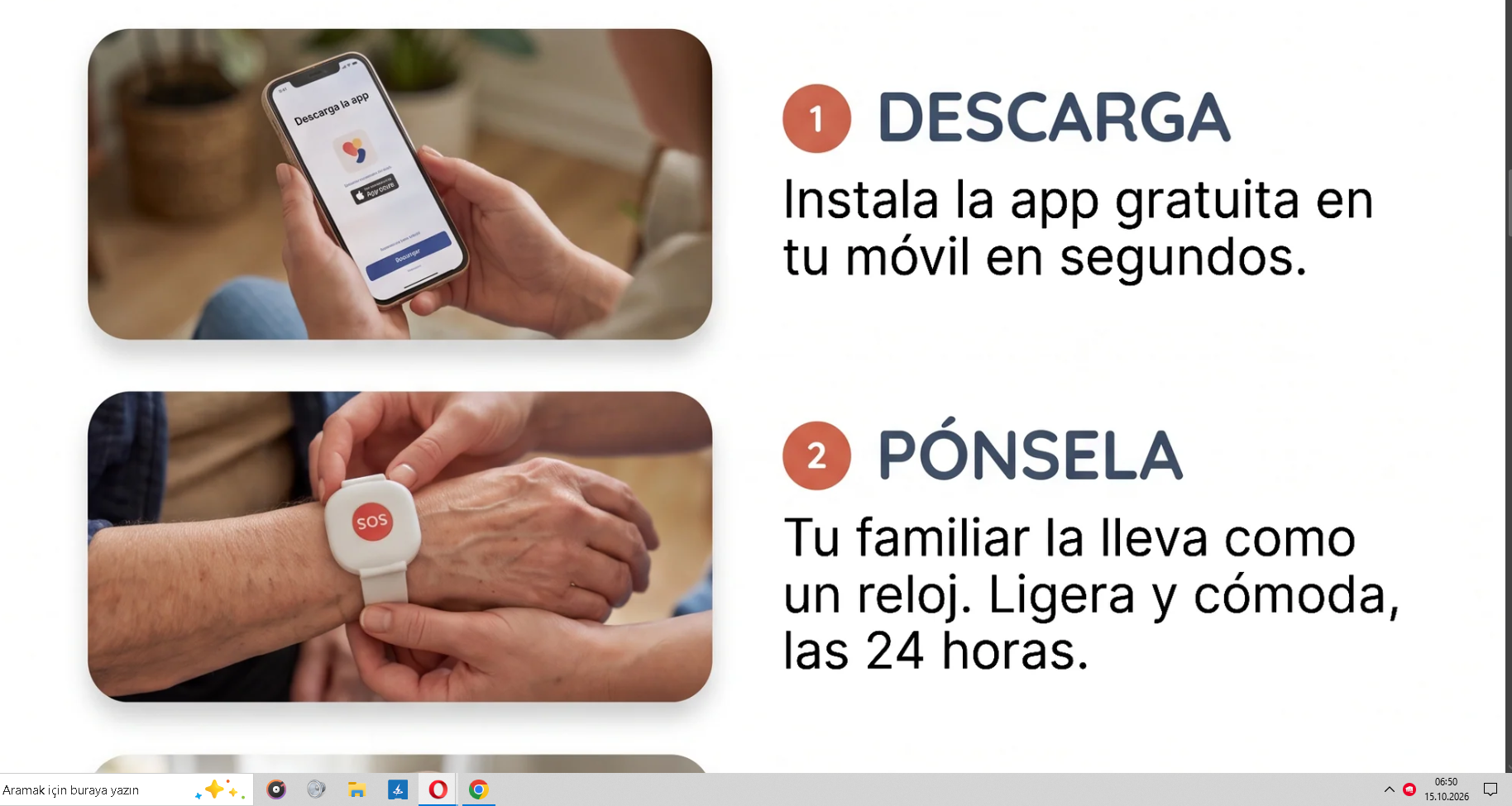 Nuvera SOS bilekliğini bileğinize takın